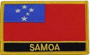 Western Samoa Flag Patch with Name