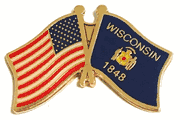 Wisconsin Flag Lapel Pin - Double