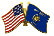 Wisconsin Flag Lapel Pin - Double