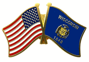 Wisconsin Flag Lapel Pin - Double