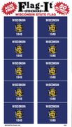 Wisconsin Flag Stickers 50 Stickers per package