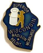 Wisconsin Map Lapel Pin 