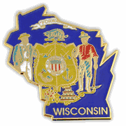 Wisconsin Map Lapel Pin - Updated Version