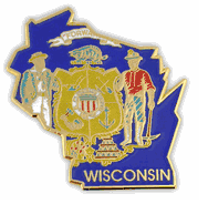 Wisconsin Map Lapel Pin - Updated Version