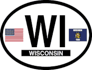Wisconsin Flag It Oval Decal