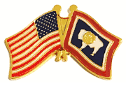 Wyoming Flag Lapel Pin - Double