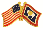 Wyoming Flag Lapel Pin - Double