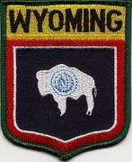 Wyoming Flag Shield Patch w/Green Border