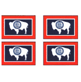 Wyoming State Sticker, Wyoming Flag Sticker, Pennant Sticker, Banner Sticker, Wyoming Symbol Sticker, Emblem Sticker