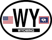 Wyoming Flag It Oval Decal