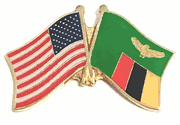Zambia Flag Lapel Pin - Double