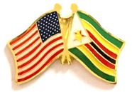 Zimbabwe Flag Lapel Pin - Double