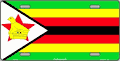 Zimbabwe Flag License Plate 