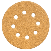 5" 8-Hole GoldStar Hook & Loop Sanding Discs, P40 Grit, Box of 50.