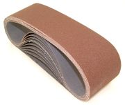 Aluminum Oxide Sanding Belts, 3" by 24", 100 Grit, Pack of 10.