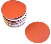 Solid Red Paper Hook and Loop Sanding Discs, 5" Diameter, P60E Grit, Box of 50.