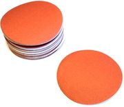 Solid Red Paper Hook and Loop Sanding Discs, 6" Diameter, P100E Grit, Box of 50.