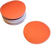 Solid Red Paper Hook and Loop Sanding Discs, 6" Diameter, P220E Grit, Box of 50.