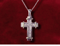 14K 1.0ct Diamond Cross