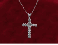 14K Diamond Cross