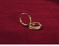 14K Gold CZ Huggie Earrings