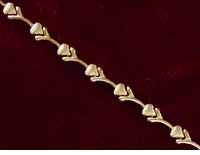 14K Gold Fancy Heart Bracelet