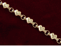 14K Gold Fancy Heart Circle Bracelet