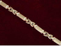 14K Gold Fancy X -Bar Bracelet