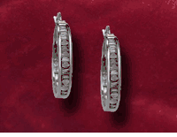 14K Gold Genuine Diamond Bagette Earrings