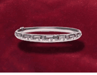 14K Gold Greek Key Design Bangle