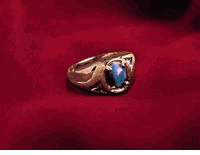 14K Gold Star Sapphire & Diamond Ring