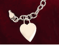 14K Gold Tiffany Style Heart Tag Bracelet