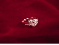 14K White Gold Diamond Heart Ring