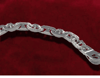 Men's 14K White Gold Diamond Link Bracelet