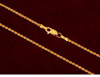 Solid 14K Gold 009gauge Rope Chain