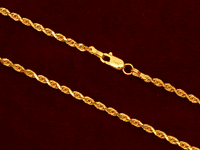 Solid 14K Gold 018gauge Rope Chain