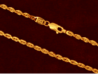 Solid 14K Gold 021gauge Rope Chain