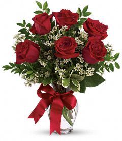6 Roses- 3 Rose Vase