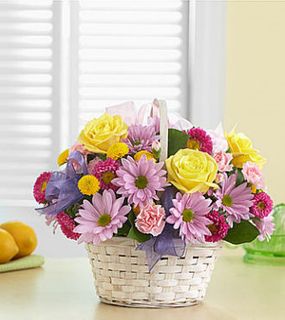 1-800-FLOWERS Bright Flower Basket 