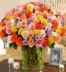 100 Premium Long Stem Multicolored Roses for Mom