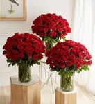 3 bouquet red roses