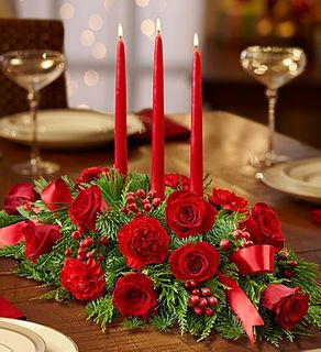 All Red Centerpiece Flowers