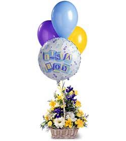 Baby Boy Bouquet with Balloons
