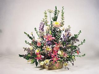 Basket Sympathy Pastel Flowers