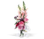 bear hug bear with pink roses 