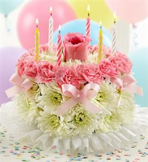Birthday Flower Cake- Pastel