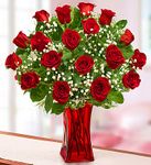 Blooming Love™ Premium Red Roses in Red Vase Blooming Love™ Premium Red Roses in Red Vase