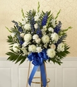 Blue and White Sympathy Standing Spray