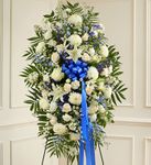 Blue and White Sympathy Standing Spray 