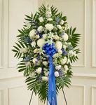 Blue and White Sympathy Standing Spray 